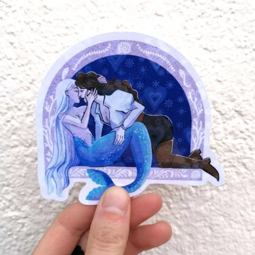 Sirène & capitaine | autocollant holographique
